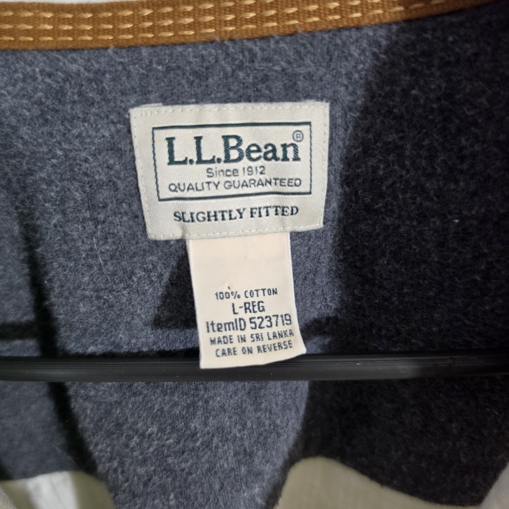 LL Bean Mens Rangely Corduroy Shirt Jacket Off White Button Up Size Large Reg - Picture 2 of 7